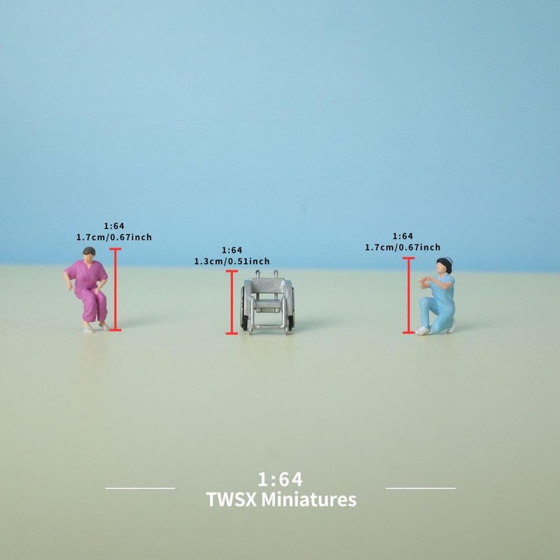 3pcs 1:64 Scale Miniature People for Creative Scenes