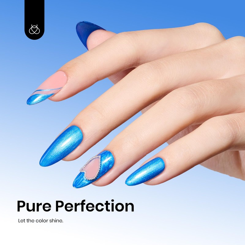 beetles Gel Polish Navy Blue Gel Nail Polish 0.51OZ Dark