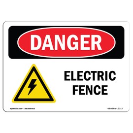 OSHA Danger Sign - Electric Fence | Plastic Sign | Protect Your Business, Construction Site, Warehouse & Shop Area | Made in The USA