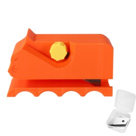 Cutter for Cat Scratchers with 10pcs Replacement Blades, 3D Printed Kitten Shaped Manual Cat Scratchers Cardboard Strip Cutting Tool for Pet Lover (Orange)