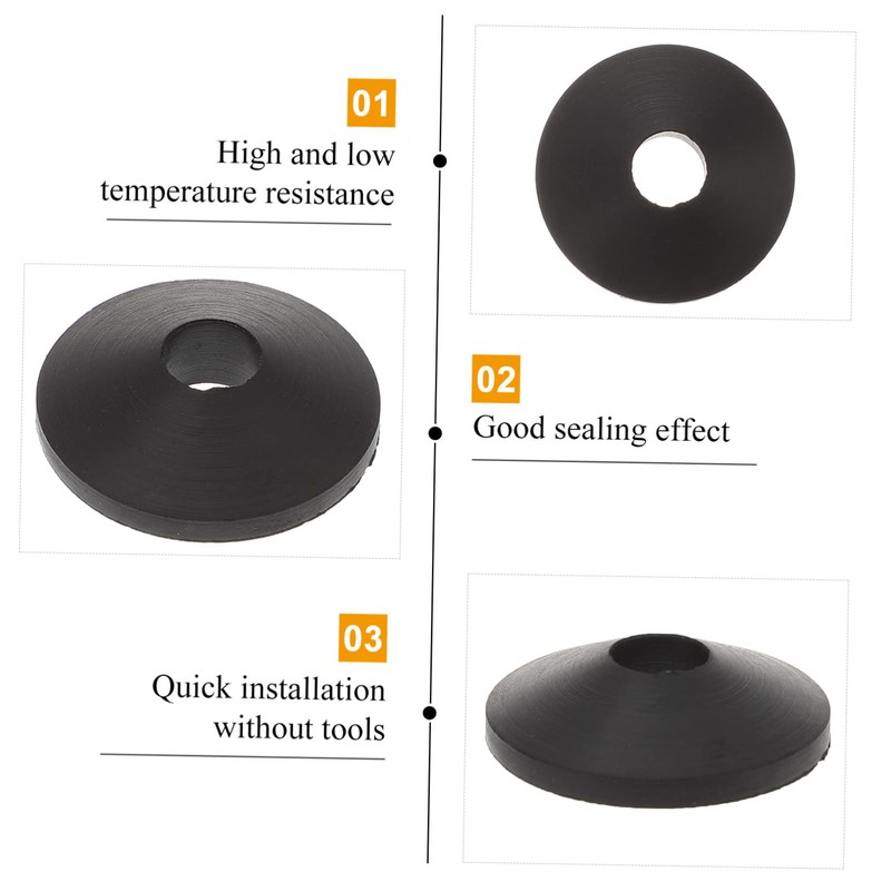 Tofficu 20pcs Conical Rubber Washers for Toilet Tank Bolts Leak
