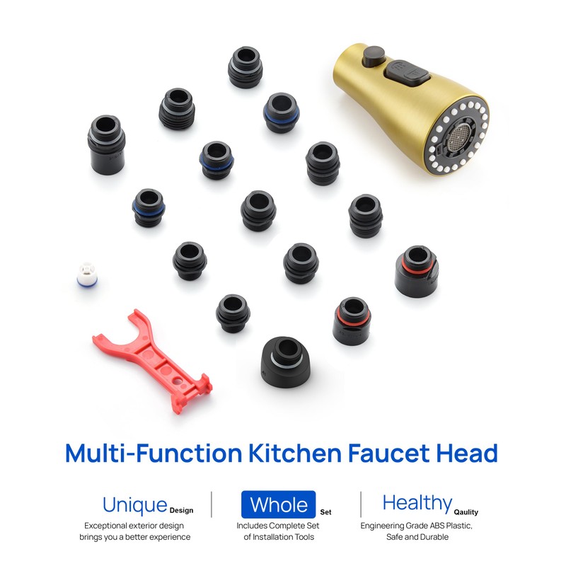 J-HVA Pull Down Kitchen Faucet Sprayer Head Replacement Part, 3