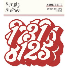 Simple Stories - Boho Christmas Collection - Ephemera - Number Bits