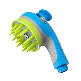 NAHANGPET Dog Shower Attachment, Dogs Shower Sprayer Attachment with Massage Head, Dog Shower Brush for Bathroom Shower Arm, Pet Bathing Tool, for Dog and Cat Grooming, Indoor & Outdoor(Blue)