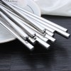 LIUNA Korean Stainless Steel Chopsticks Household Restaurant Square Metal Chop