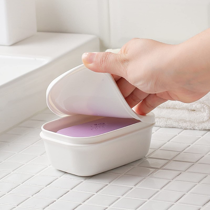 MXY Soap Box, Travel Soap Case with Lid and Drain