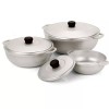 IMUSA 3-Piece Natural Cast Aluminum Dutch Oven Set Oven Safe