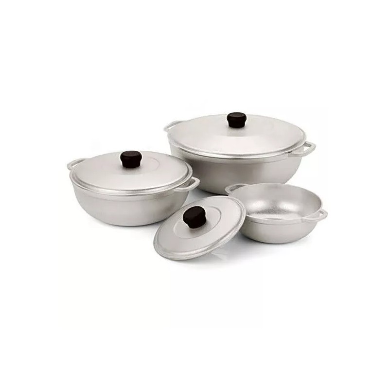 IMUSA 3-Piece Natural Cast Aluminum Dutch Oven Set Oven Safe