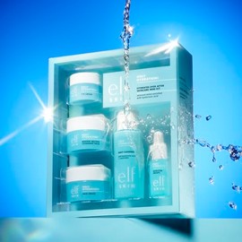 e.l.f. SKIN Holy Hydration! Hydrated Ever After - Mini kit de cuidado de la piel, limpiador, desmaquillante, crema hidratante y crema de ojos para hid