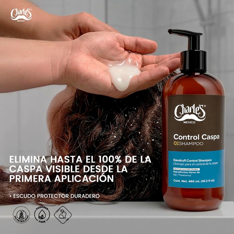 Charle Shampoo Control Caspa Sales Parabenos Extracto Aloe Vera Ayuda