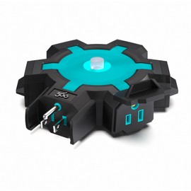 360 Electrical PowerHubXL 5-Outlet Heavy-Duty Outdoor Adapter, Aqua/Grey