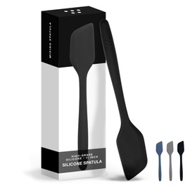 Misen Espátulas de silicona para utensilios de cocina antiadherentes, espátula de cocina de goma, espátula de cocina grande resistente al calor, 11 pulgadas, color negro