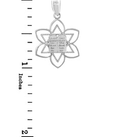 Jewish Charms and Pendants - Mizpah Star of David White Gold Pendant (10K Gold)