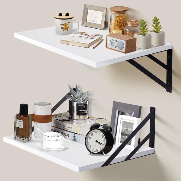 Tectocker-DOU 2 Pc Deep Floating Shelves ; 12 Inch Deep