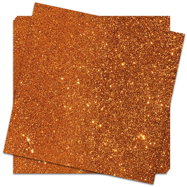 No-shed Shimmer & Glitter cardstock, Orange, 12in*12in, 300g, 15sheets