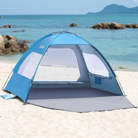 OutdoorMaster Beach Tent for 3/4 Person - Easy Setup Sun Shade Shelter, Portable