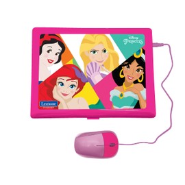 Lexibook Disney Princess - Educational and Bilingual Laptop Spanish/English - Girls Toy with 124 Activities to Learn, Play Games and Music - Pink JC598DPi2