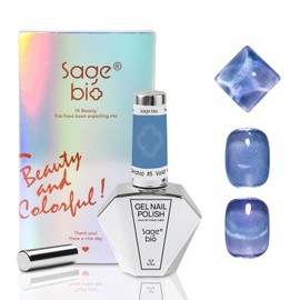 SAGEBIO 15ml Cat Eye Gel Nail Polish with Magnet Shimmer Glass Bead Effect 13