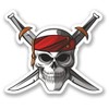 2 x 10cm/100mm Pirate & Swords Window Cling Sticker Car