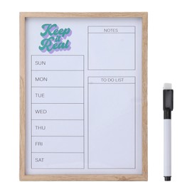 White Board Dry Erase Board Wooden Frame Reusable Sustainable Esay to Write Writing Board with Hook Marker for Schedule Chicklist Home Study Type A