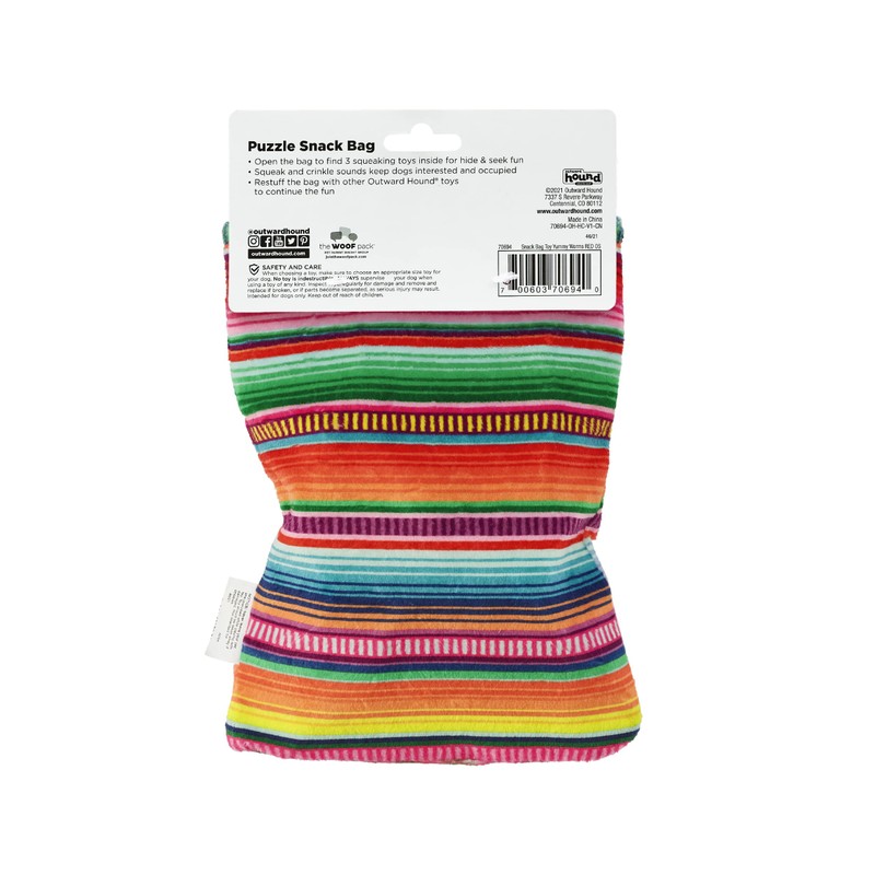 Outward Hound Snack Bag Tortilla Chips Puzzle Squeaky Dog Toys