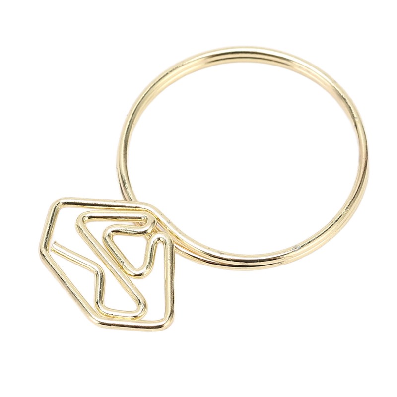 100Pcs Cute Paper Clips Ring Style Anti Slip Sturdy Electroplated