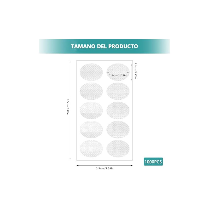 Parches de Soporte para Lóbulos de Orejas 1000 Unidades