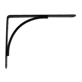 Amig - Shelf Bracket Stainless Steel Model 10 | Metal Bracket for Shelves | Shelf Bracket | Colour: Black | Dimensions: 200 x 150 mm | Recommended Max Weight: 75 kg