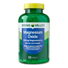 Magnesio Premium Spring Valley Magnesium Huesos 250mg 250 Caps Eg C25 Esencial para la formacin de hueso Apoya la salud nerviosa muscular y cardaca...