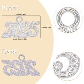 Aokbean Graduation Charms Decoration Mini Crafts: 20pcs 2025 Number Tassel Pendants for Graduation Cap Charms, Key Decor, Bag Ornament, Jewelry Making Crafting, School Memorial, DIY Earring Necklace,