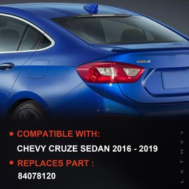 Lathsy Tail Light Outer Compatible With 2016-2019 Chevy Cruze Sedan Outer Left Driver Side Taillight w/Blubs and Wiring Harness Replace 84078120