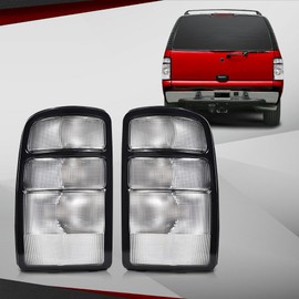 CROSSDESIGN Rear Tail Lights Taillamps Left & Right Side Clear Compatible with Chevy Suburban 1500 2500 2000-2006/Fit Chevy Tahoe 2000-2006/Fit GMC Yukon Denali XL 2000-2006 Tail Light