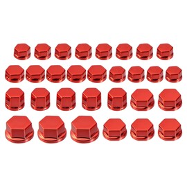 Motoforti 1 Set Screw Cap Motorcycle Motorbike Screw Nut Bolt Cap Red