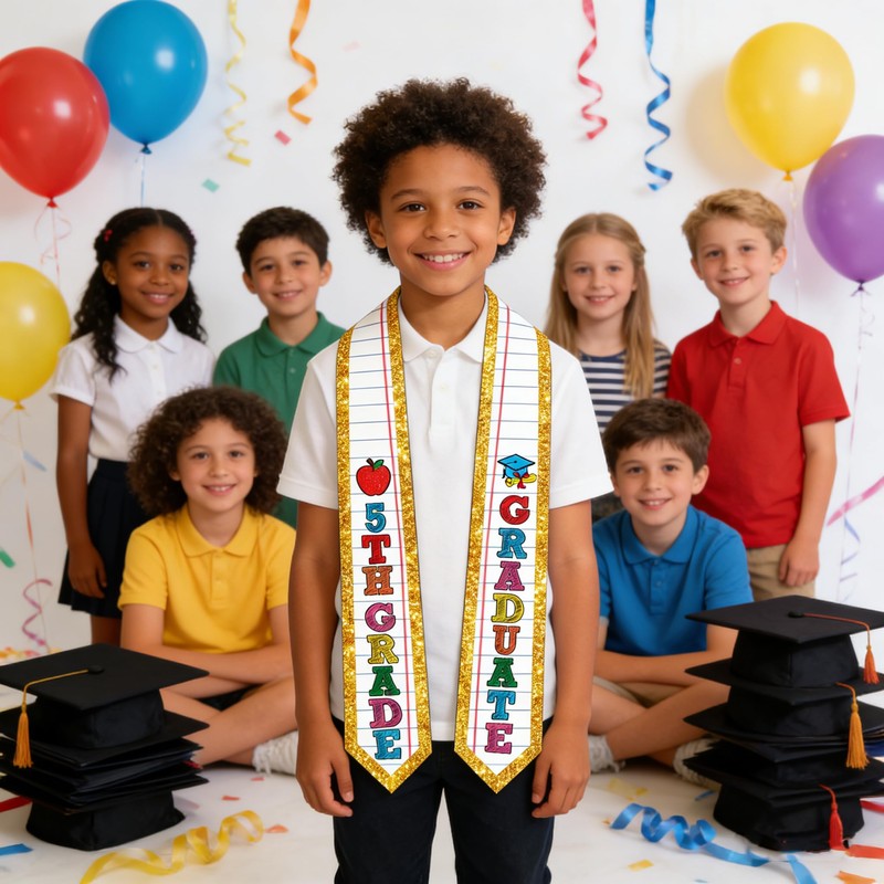 5TH Grade Graduation Decorations, 5TH Grade Graduation Stole, Fifth Grade