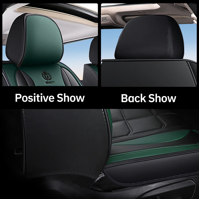 Xiangta Green Leather Seat Cover Universal Full Set Seat Covers