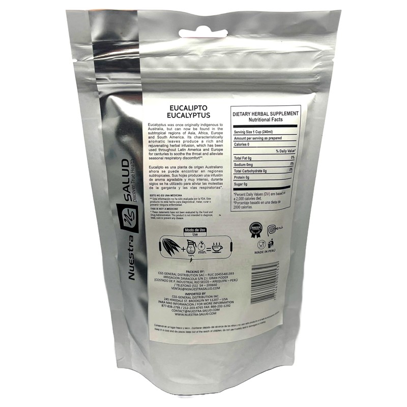 Eucalyptus Leaves Herbal Infusion Zip Lock Hojas De Eucalipto Value