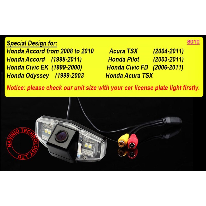 Night Vision Car Backup Camera, Waterproof Rear-view License Plate Light