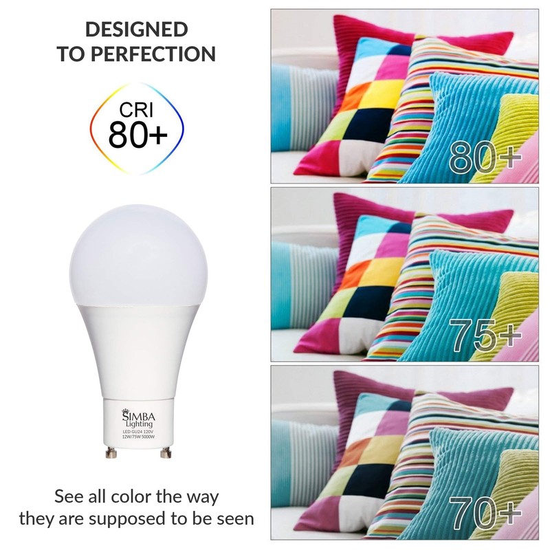 Simba Lighting LED GU24 A19 Light Bulb 12W 75W to