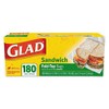 Glad Fold Top Sandwich Bags, Plastic Bags 180-Count