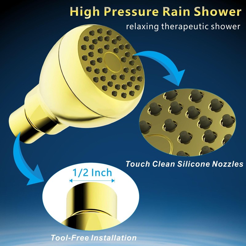 Nuodan High Pressure Shower Head - Powerful Bathroom Pressure Boosting