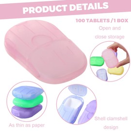 JEYORZY Soap Sheets, 5 x Soap Paper, Leaves Soap for Travel, Boxes Paper Soap Travel, Soap Papers, Disposable Soap for Travel, Soap Paper Refill Bag, Travel Soap Sheets for Outdoor Use