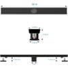 SaniteModar Linear Shower Drain 24 inch Matte Black with Square