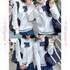 Ailiyumo Women's V-Neck Sweater Student Uniform Knit, Long Sleeve, Cotton,
