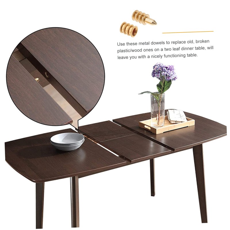 Zerodeko 20pcs Table Leaf Dowel Pin Connectors Zinc Alloy Bolt