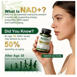Suplemento Nad 1500 Resveratrol Urolitina Coq10 Quercetina Plus Energía Celular Envejecimiento Saludable Resistencia Mujeres Hombres 120 Cápsulas