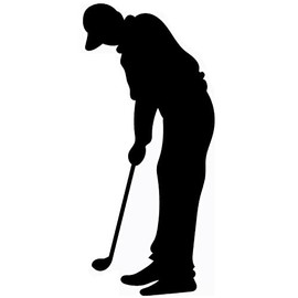SP12665 Golfer Putting Silhouette Cardboard Cutout Standee Standup