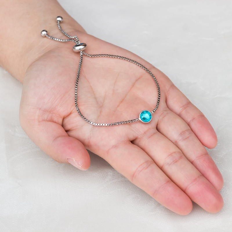 Philip Jones December (Blue Topaz) Birthstone Bracelet Created with Zircondia®