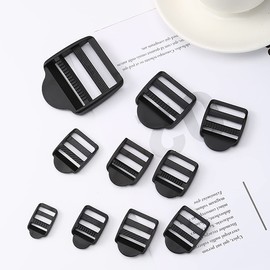 Clamp ladder buckles, pack of 12, backpack, ladder buckle, clamp ladder buckles for backpack, adjustable fixed buckle, black