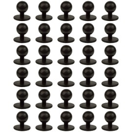 Round Buttons for Chef's Jackets, Pack of 15, Black, 19 x 12.5 x 18 mm, Cooking Buttons with Diameter 12.5 mm Head Diameter, Ball Button Chef's Jacket, Chef's Buttons Jacket, Chef's Jackets Buttons,
