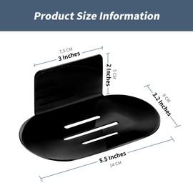 Rise age Soap Holder for Shower, Adhesive Soap Dish for Shower Stainless Steel Bar Soap Holder for Shower Black No Drilled Soap Holder for Shower Wall, Bathroom, Kitchen Sink Matte Black 1 PC